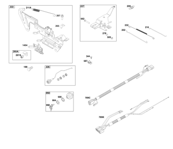 Controls Group Diagram and Parts List for 613477-4205-J1 400000 - 699999 Briggs and Stratton Engine